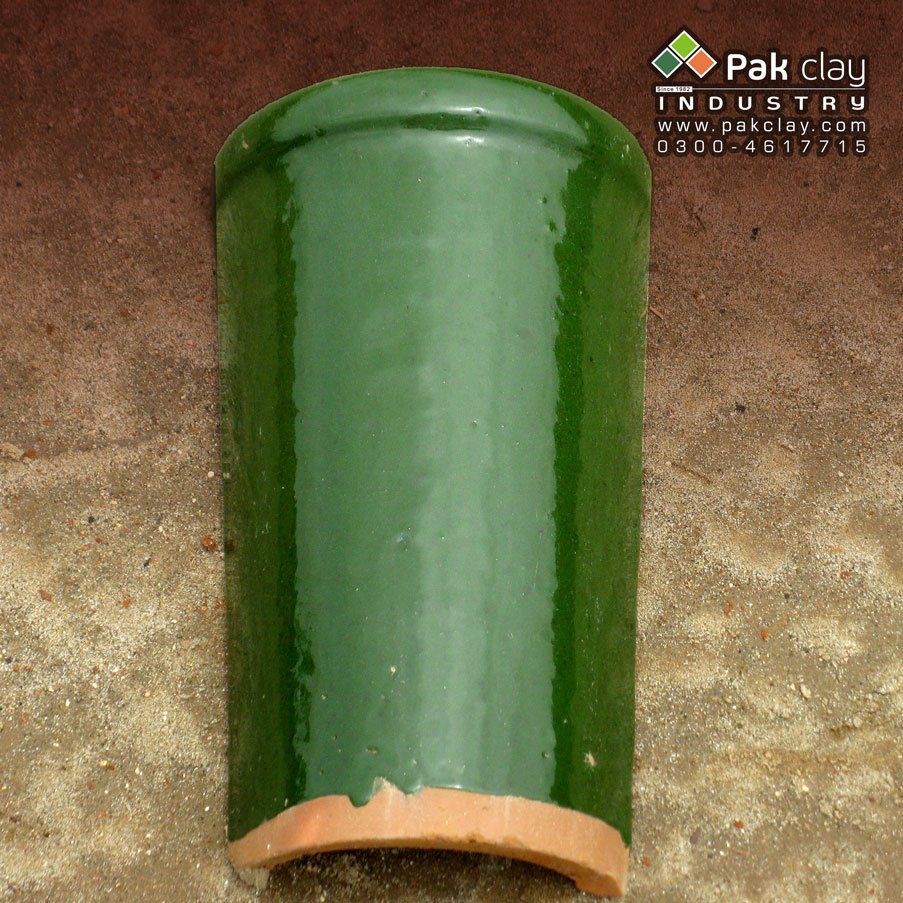 Green Terracotta Roof Tiles Barrel Mission 2"