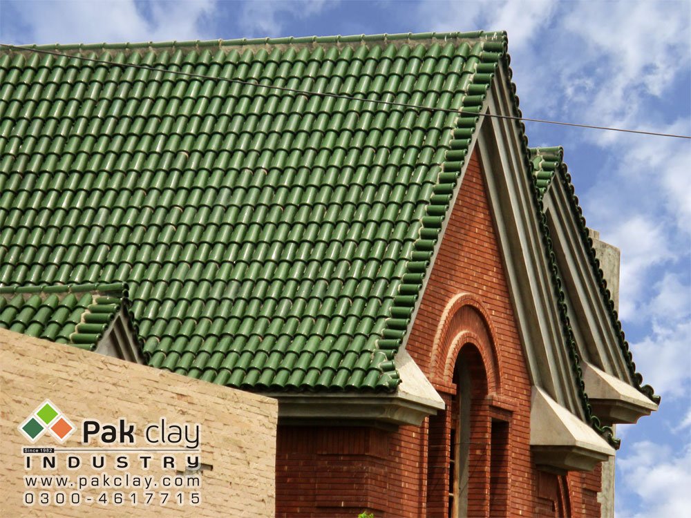 Green Terracotta Roof Tiles Barrel Mission 2"