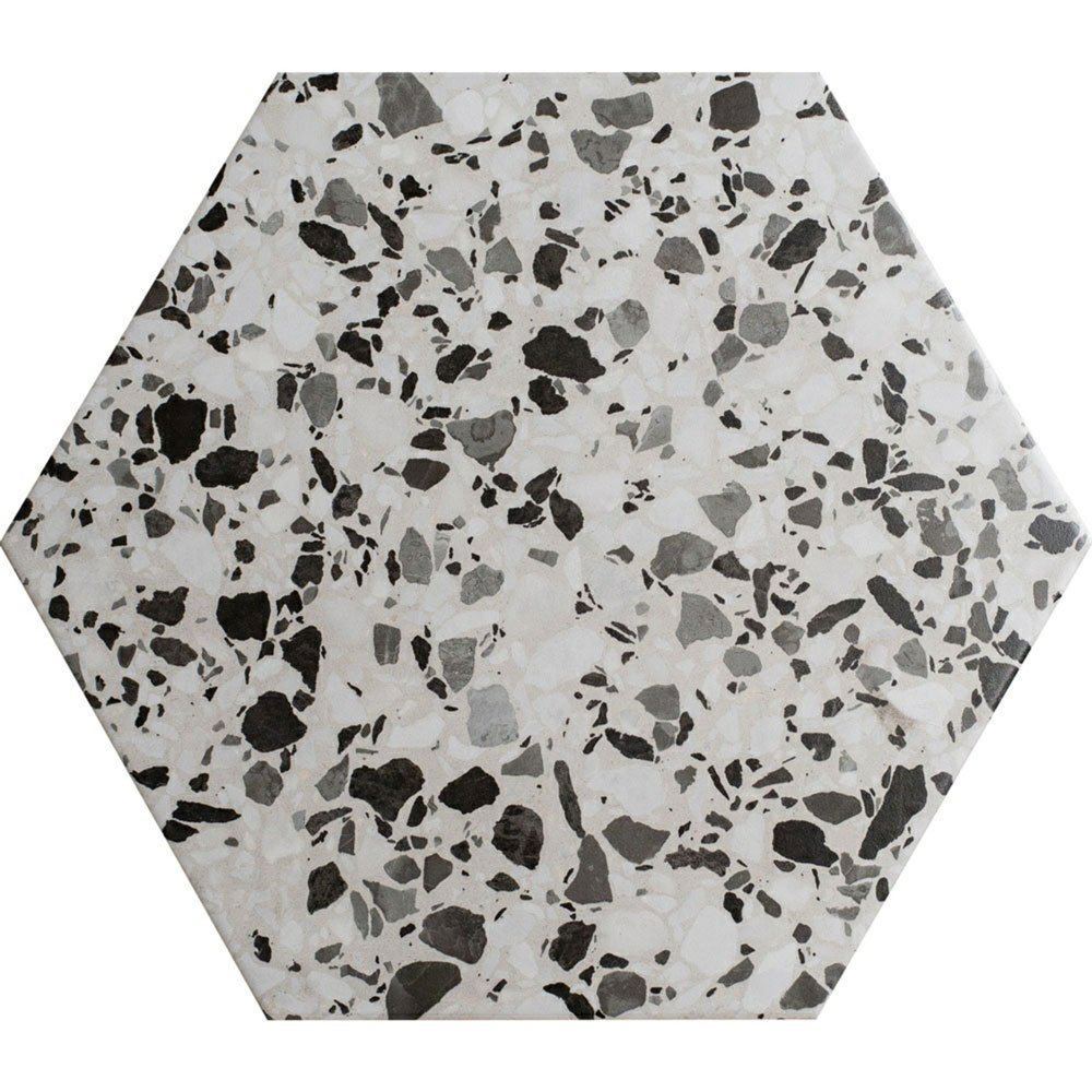 Grey Hexagon Terrazzo Tiles