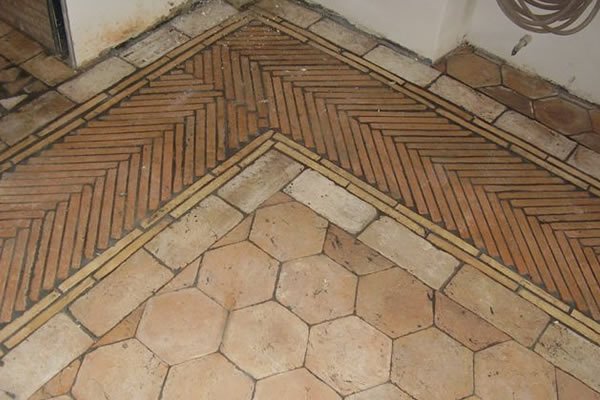 Hexagon Clay Floor Tiles 6×6