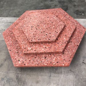 Red Hexagon Terrazzo Tiles