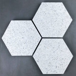 White Hexagon Terrazzo Tiles