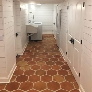 Spanish Handmade Hexagon Terracotta Bathroom Floor Wall Tiles