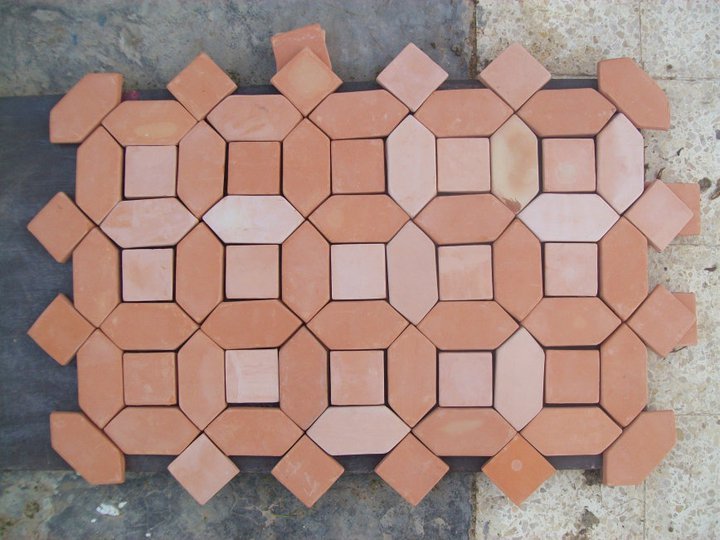 Picket and Square Clay Terracotta Tiles 6x6 inch Pakistan