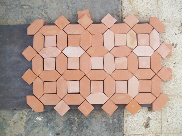 Picket and Square Terracotta Tile 6x6 inch Pakistan