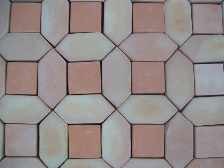 Picket and Square Terracotta Tiles 6x6 inch